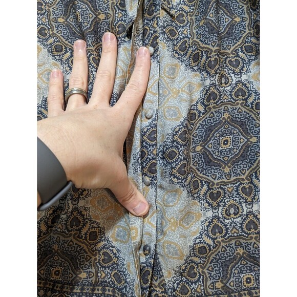 Joie Hartford Tie Neck 3/4 Sleeve Top Blouse in Multi-Color Medallion Silk Sz M - Picture 4 of 11